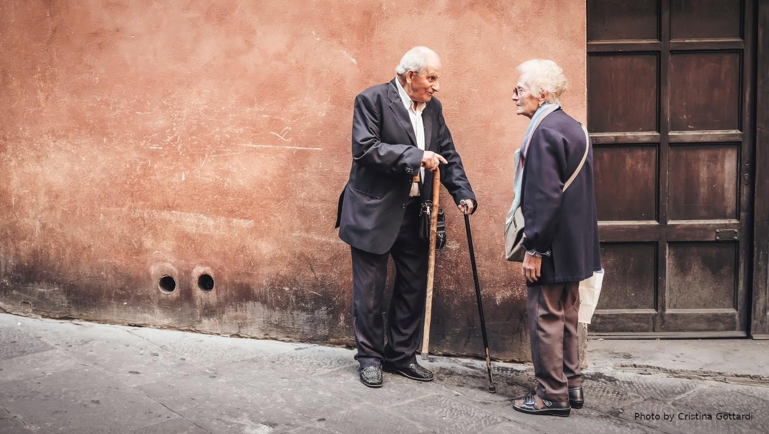 old people talking