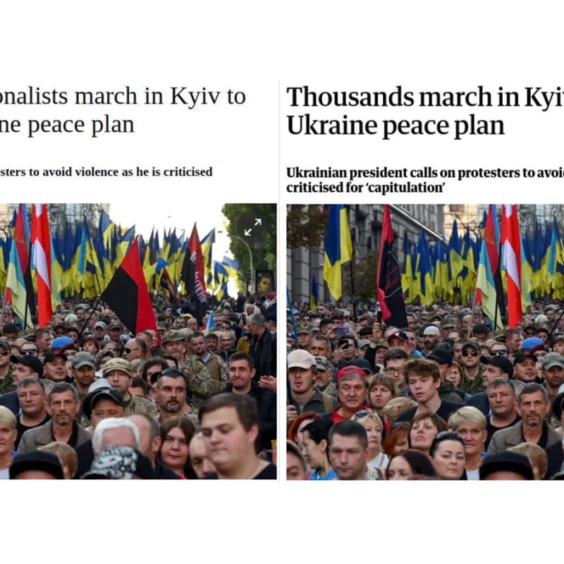 Thousands march in Kyiv, Guardian reports whatever, AP spreads russian propaganda