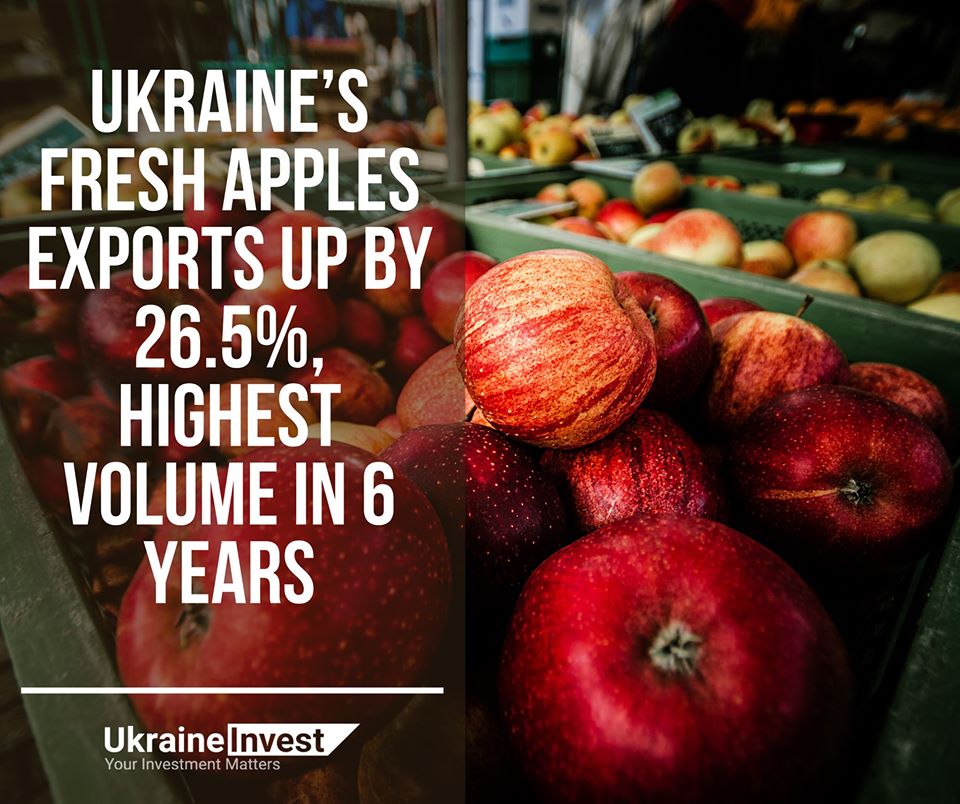 Ukraine’s fresh apple exports in 2019 hit a record volume since 2014 1