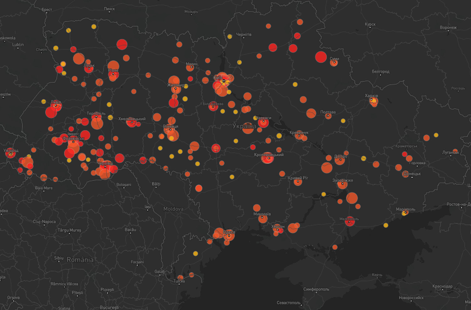 Онлайн-карта поширення коронавірусу Україною 3