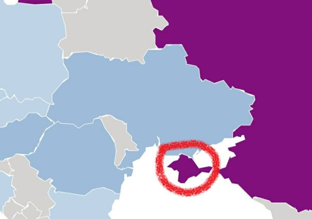 Times Higher Education World University Rankings shows Crimea as russian