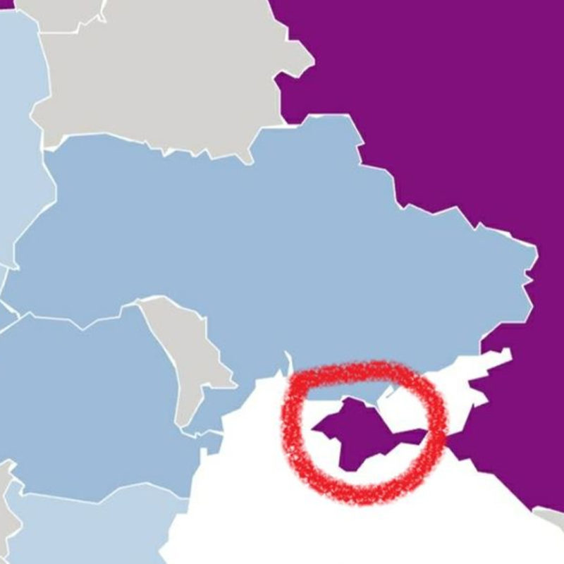 Times Higher Education World University Rankings shows Crimea as russian