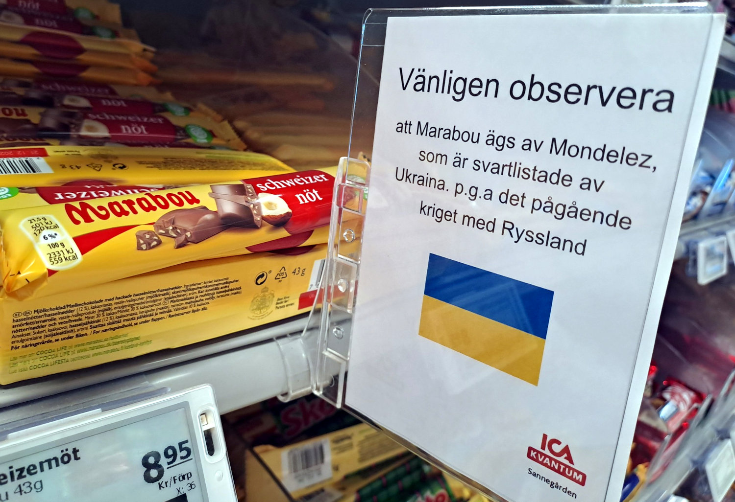 Companies in Sweden refuse to sell Mondelez products because of its business in russia