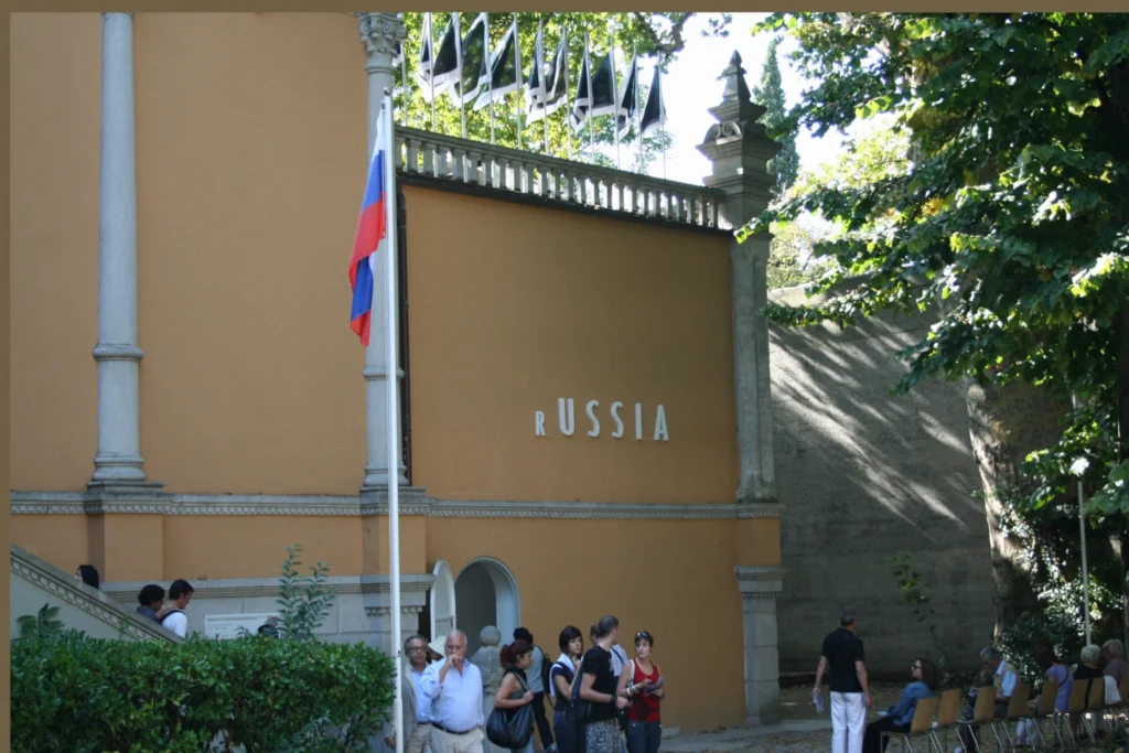 European Commission condemns decision to allow russia to re-open its pavilion at Biennale, threatens termination of EU grant